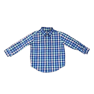 Janie and Jack Boys blue flannel shirt like new size 4